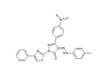 4-[(4-iodophenyl)hydrazono]-5-(4-nitrophenyl)-2-(4-phenyl-1,3-thiazol-2-yl)-2,4-dihydro-3H-pyrazol-3-one