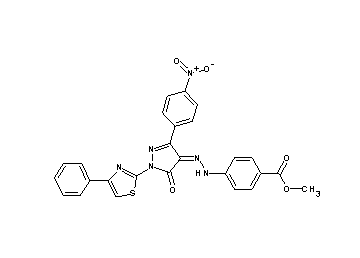 methyl 4-{2-[3-(4-nitrophenyl)-5-oxo-1-(4-phenyl-1,3-thiazol-2-yl)-1,5-dihydro-4H-pyrazol-4-ylidene]hydrazino}benzoate