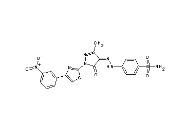 4-(2-{3-methyl-1-[4-(3-nitrophenyl)-1,3-thiazol-2-yl]-5-oxo-1,5-dihydro-4H-pyrazol-4-ylidene}hydrazino)benzenesulfonamide