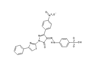 4-{2-[3-(4-nitrophenyl)-5-oxo-1-(4-phenyl-1,3-thiazol-2-yl)-1,5-dihydro-4H-pyrazol-4-ylidene]hydrazino}benzenesulfonic acid