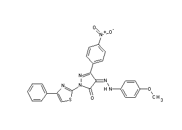 4-[(4-methoxyphenyl)hydrazono]-5-(4-nitrophenyl)-2-(4-phenyl-1,3-thiazol-2-yl)-2,4-dihydro-3H-pyrazol-3-one
