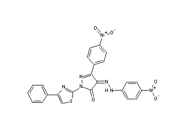 5-(4-nitrophenyl)-4-[(4-nitrophenyl)hydrazono]-2-(4-phenyl-1,3-thiazol-2-yl)-2,4-dihydro-3H-pyrazol-3-one