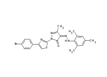 2-[4-(4-bromophenyl)-1,3-thiazol-2-yl]-4-(mesitylhydrazono)-5-methyl-2,4-dihydro-3H-pyrazol-3-one