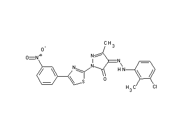 4-[(3-chloro-2-methylphenyl)hydrazono]-5-methyl-2-[4-(3-nitrophenyl)-1,3-thiazol-2-yl]-2,4-dihydro-3H-pyrazol-3-one