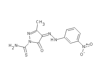 3-methyl-4-[(3-nitrophenyl)hydrazono]-5-oxo-4,5-dihydro-1H-pyrazole-1-carbothioamide