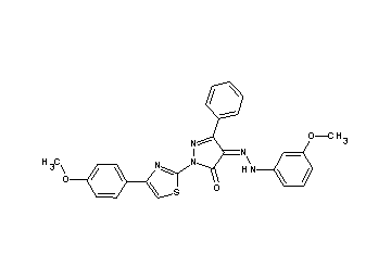 4-[(3-methoxyphenyl)hydrazono]-2-[4-(4-methoxyphenyl)-1,3-thiazol-2-yl]-5-phenyl-2,4-dihydro-3H-pyrazol-3-one