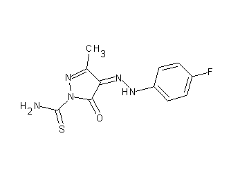 4-[(4-fluorophenyl)hydrazono]-3-methyl-5-oxo-4,5-dihydro-1H-pyrazole-1-carbothioamide