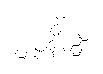 5-(4-nitrophenyl)-4-[(3-nitrophenyl)hydrazono]-2-(4-phenyl-1,3-thiazol-2-yl)-2,4-dihydro-3H-pyrazol-3-one
