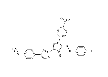 4-[(4-iodophenyl)hydrazono]-2-[4-(4-methoxyphenyl)-1,3-thiazol-2-yl]-5-(4-nitrophenyl)-2,4-dihydro-3H-pyrazol-3-one - Click Image to Close