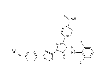 4-[(2,6-dichlorophenyl)hydrazono]-2-[4-(4-methoxyphenyl)-1,3-thiazol-2-yl]-5-(4-nitrophenyl)-2,4-dihydro-3H-pyrazol-3-one