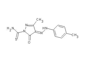 3-methyl-4-[(4-methylphenyl)hydrazono]-5-oxo-4,5-dihydro-1H-pyrazole-1-carbothioamide