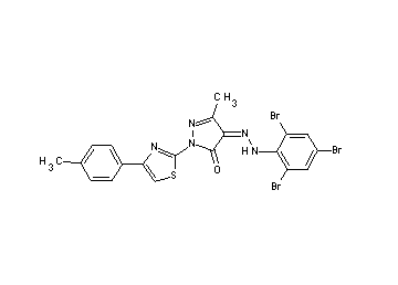 5-methyl-2-[4-(4-methylphenyl)-1,3-thiazol-2-yl]-4-[(2,4,6-tribromophenyl)hydrazono]-2,4-dihydro-3H-pyrazol-3-one