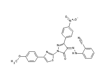 2-{2-[1-[4-(4-methoxyphenyl)-1,3-thiazol-2-yl]-3-(4-nitrophenyl)-5-oxo-1,5-dihydro-4H-pyrazol-4-ylidene]hydrazino}benzonitril