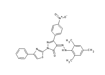 4-(mesitylhydrazono)-5-(4-nitrophenyl)-2-(4-phenyl-1,3-thiazol-2-yl)-2,4-dihydro-3H-pyrazol-3-one