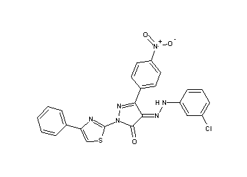 4-[(3-chlorophenyl)hydrazono]-5-(4-nitrophenyl)-2-(4-phenyl-1,3-thiazol-2-yl)-2,4-dihydro-3H-pyrazol-3-one