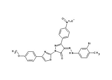 4-[(3-bromo-4-methylphenyl)hydrazono]-2-[4-(4-methoxyphenyl)-1,3-thiazol-2-yl]-5-(4-nitrophenyl)-2,4-dihydro-3H-pyrazol-3-one