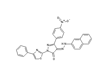 4-(2-naphthylhydrazono)-5-(4-nitrophenyl)-2-(4-phenyl-1,3-thiazol-2-yl)-2,4-dihydro-3H-pyrazol-3-one