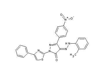 4-[(2-methylphenyl)hydrazono]-5-(4-nitrophenyl)-2-(4-phenyl-1,3-thiazol-2-yl)-2,4-dihydro-3H-pyrazol-3-one