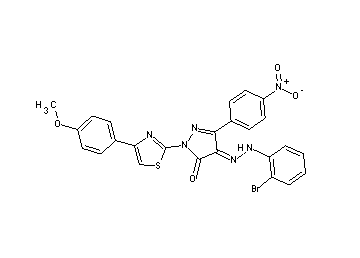 4-[(2-bromophenyl)hydrazono]-2-[4-(4-methoxyphenyl)-1,3-thiazol-2-yl]-5-(4-nitrophenyl)-2,4-dihydro-3H-pyrazol-3-one
