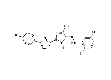 2-[4-(4-bromophenyl)-1,3-thiazol-2-yl]-4-[(2,5-dichlorophenyl)hydrazono]-5-methyl-2,4-dihydro-3H-pyrazol-3-one