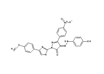 4-[(4-hydroxyphenyl)hydrazono]-2-[4-(4-methoxyphenyl)-1,3-thiazol-2-yl]-5-(4-nitrophenyl)-2,4-dihydro-3H-pyrazol-3-one