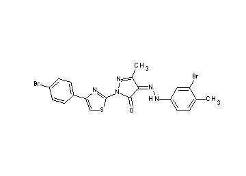 4-[(3-bromo-4-methylphenyl)hydrazono]-2-[4-(4-bromophenyl)-1,3-thiazol-2-yl]-5-methyl-2,4-dihydro-3H-pyrazol-3-one