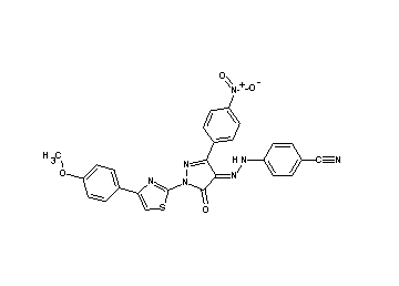 4-{2-[1-[4-(4-methoxyphenyl)-1,3-thiazol-2-yl]-3-(4-nitrophenyl)-5-oxo-1,5-dihydro-4H-pyrazol-4-ylidene]hydrazino}benzonitril