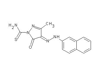 3-methyl-4-(2-naphthylhydrazono)-5-oxo-4,5-dihydro-1H-pyrazole-1-carbothioamide
