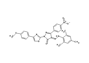 4-(mesitylhydrazono)-2-[4-(4-methoxyphenyl)-1,3-thiazol-2-yl]-5-(4-nitrophenyl)-2,4-dihydro-3H-pyrazol-3-one