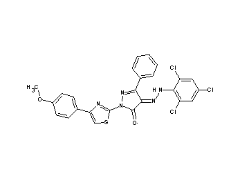 2-[4-(4-methoxyphenyl)-1,3-thiazol-2-yl]-5-phenyl-4-[(2,4,6-trichlorophenyl)hydrazono]-2,4-dihydro-3H-pyrazol-3-one
