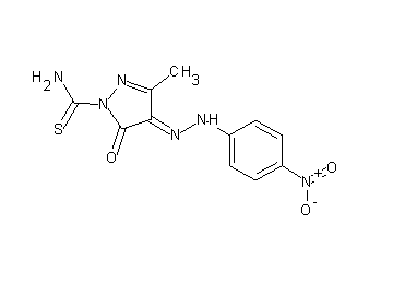 3-methyl-4-[(4-nitrophenyl)hydrazono]-5-oxo-4,5-dihydro-1H-pyrazole-1-carbothioamide