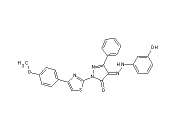 4-[(3-hydroxyphenyl)hydrazono]-2-[4-(4-methoxyphenyl)-1,3-thiazol-2-yl]-5-phenyl-2,4-dihydro-3H-pyrazol-3-one