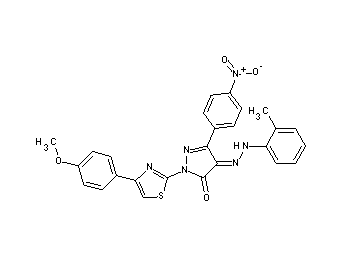 2-[4-(4-methoxyphenyl)-1,3-thiazol-2-yl]-4-[(2-methylphenyl)hydrazono]-5-(4-nitrophenyl)-2,4-dihydro-3H-pyrazol-3-one