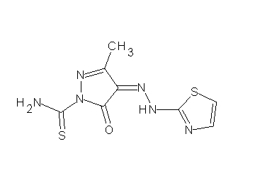 3-methyl-5-oxo-4-(1,3-thiazol-2-ylhydrazono)-4,5-dihydro-1H-pyrazole-1-carbothioamide