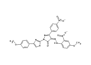 4-[(4-methoxy-2-nitrophenyl)hydrazono]-2-[4-(4-methoxyphenyl)-1,3-thiazol-2-yl]-5-(4-nitrophenyl)-2,4-dihydro-3H-pyrazol-3-on