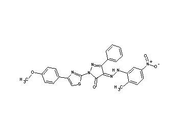 2-[4-(4-methoxyphenyl)-1,3-thiazol-2-yl]-4-[(2-methyl-5-nitrophenyl)hydrazono]-5-phenyl-2,4-dihydro-3H-pyrazol-3-one