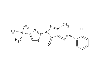 2-(4-tert-butyl-1,3-thiazol-2-yl)-4-[(2-chlorophenyl)hydrazono]-5-methyl-2,4-dihydro-3H-pyrazol-3-one