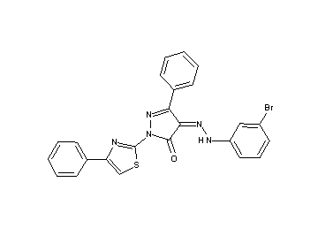 4-[(3-bromophenyl)hydrazono]-5-phenyl-2-(4-phenyl-1,3-thiazol-2-yl)-2,4-dihydro-3H-pyrazol-3-one