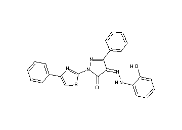 4-[(2-hydroxyphenyl)hydrazono]-5-phenyl-2-(4-phenyl-1,3-thiazol-2-yl)-2,4-dihydro-3H-pyrazol-3-one