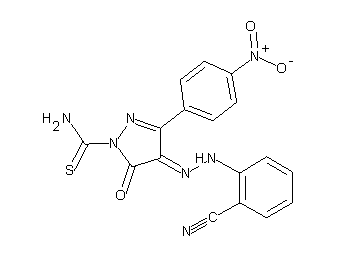 4-[(2-cyanophenyl)hydrazono]-3-(4-nitrophenyl)-5-oxo-4,5-dihydro-1H-pyrazole-1-carbothioamide