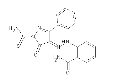 2-{2-[1-(aminocarbonothioyl)-5-oxo-3-phenyl-1,5-dihydro-4H-pyrazol-4-ylidene]hydrazino}benzamide
