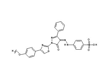 4-(2-{1-[4-(4-methoxyphenyl)-1,3-thiazol-2-yl]-5-oxo-3-phenyl-1,5-dihydro-4H-pyrazol-4-ylidene}hydrazino)benzenesulfonic acid