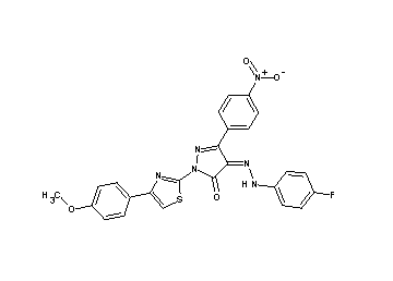 4-[(4-fluorophenyl)hydrazono]-2-[4-(4-methoxyphenyl)-1,3-thiazol-2-yl]-5-(4-nitrophenyl)-2,4-dihydro-3H-pyrazol-3-one - Click Image to Close