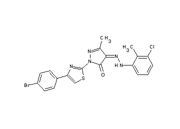 2-[4-(4-bromophenyl)-1,3-thiazol-2-yl]-4-[(3-chloro-2-methylphenyl)hydrazono]-5-methyl-2,4-dihydro-3H-pyrazol-3-one