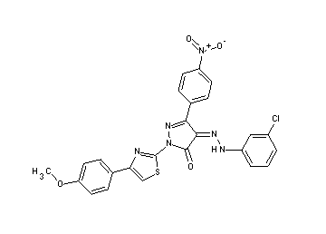 4-[(3-chlorophenyl)hydrazono]-2-[4-(4-methoxyphenyl)-1,3-thiazol-2-yl]-5-(4-nitrophenyl)-2,4-dihydro-3H-pyrazol-3-one