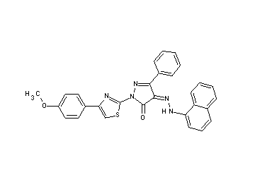 2-[4-(4-methoxyphenyl)-1,3-thiazol-2-yl]-4-(1-naphthylhydrazono)-5-phenyl-2,4-dihydro-3H-pyrazol-3-one