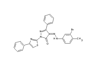 4-[(3-bromo-4-methylphenyl)hydrazono]-5-phenyl-2-(4-phenyl-1,3-thiazol-2-yl)-2,4-dihydro-3H-pyrazol-3-one