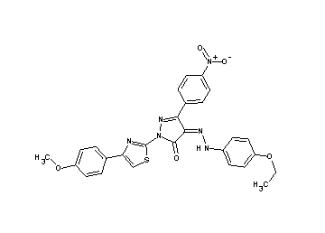 4-[(4-ethoxyphenyl)hydrazono]-2-[4-(4-methoxyphenyl)-1,3-thiazol-2-yl]-5-(4-nitrophenyl)-2,4-dihydro-3H-pyrazol-3-one
