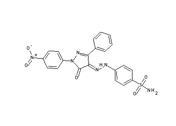 4-{2-[1-(4-nitrophenyl)-5-oxo-3-phenyl-1,5-dihydro-4H-pyrazol-4-ylidene]hydrazino}benzenesulfonamide - Click Image to Close