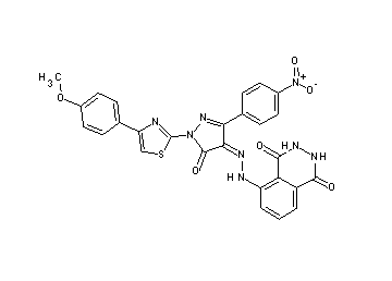 5-{2-[1-[4-(4-methoxyphenyl)-1,3-thiazol-2-yl]-3-(4-nitrophenyl)-5-oxo-1,5-dihydro-4H-pyrazol-4-ylidene]hydrazino}-2,3-dihydr